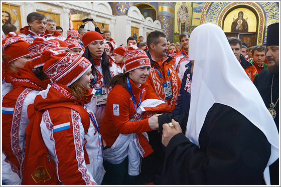 Патриарх Кирилл с олимпийскими спортсменами