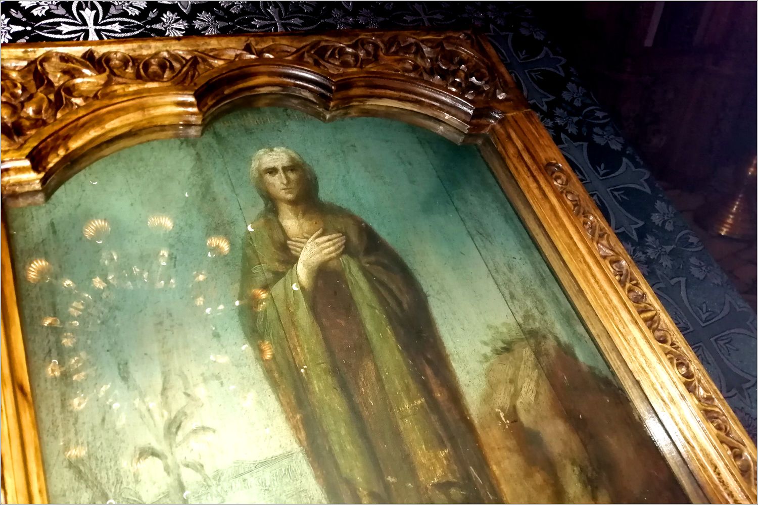 Стояние Марии египетской. Могила Марии египетской. Великий канон в храме картина художника.