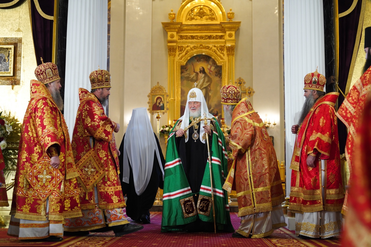 Патриарх Кирилл совершил Литургию в Казанском соборе города Казани