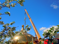 Работы по реконструкции куполов Боровецкой церкви. Увеличить изображение. Размер файла: 240,46 Kb [800X600]
