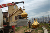 На строящийся храм св. Георгия Победоносца скоро установят купола 