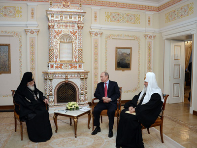 Состоялась встреча Предстоятелей Русской и Грузинской Православных Церквей с Президентом РФ В.В. Путиным